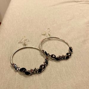 Black hoop earrings never worn